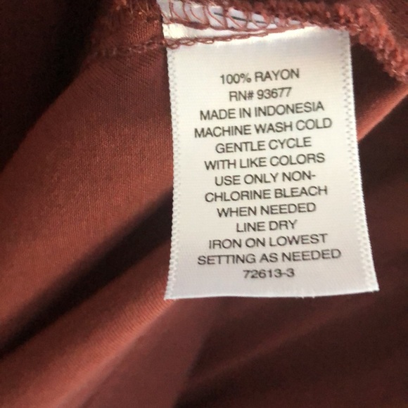 a.n.a. Collar and Tie Waist Button Down Burgundy Dress - Picture 9 of 9